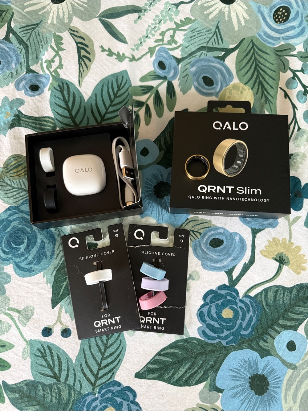 QALO QRNT Slim Smart Ring With Accessories (Size 9 Gold)